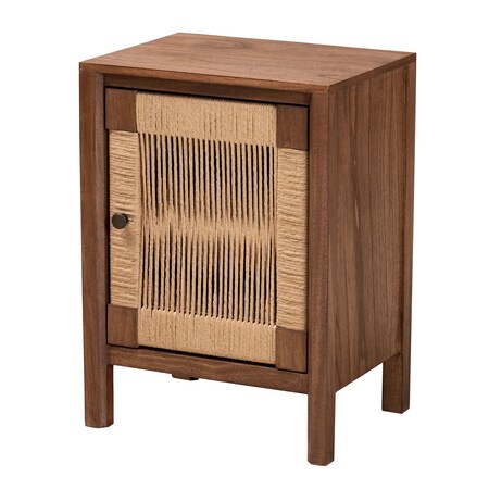 Bali & Pari Holitz Modern Bohemian Walnut Brown Finished Bayur Wood Nightstand 236-13341-ZORO